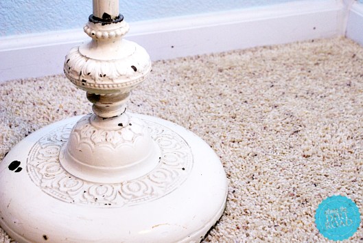 This is one of my favorites.  This old lamp cost me five bucks.  I love everything about it.  